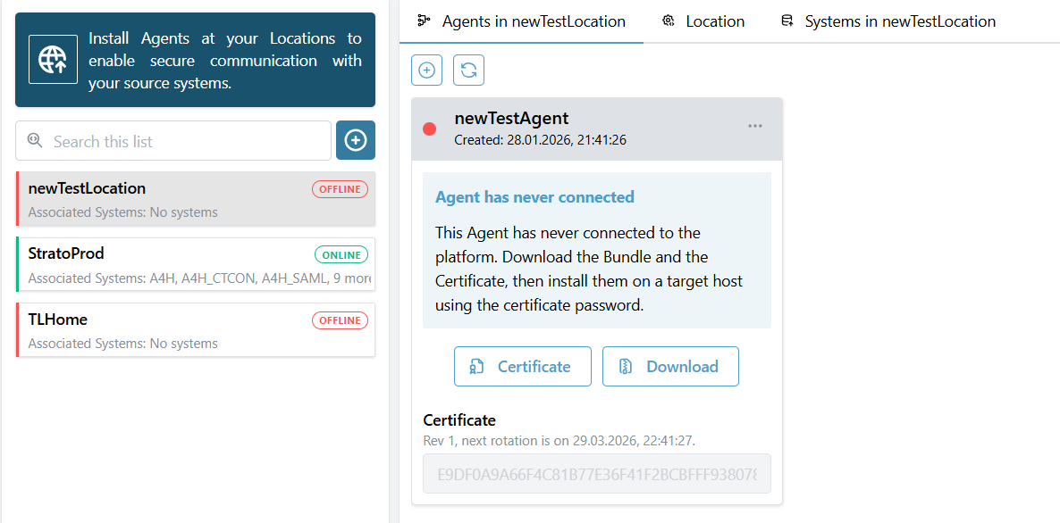 Download the Certificate for the Agent